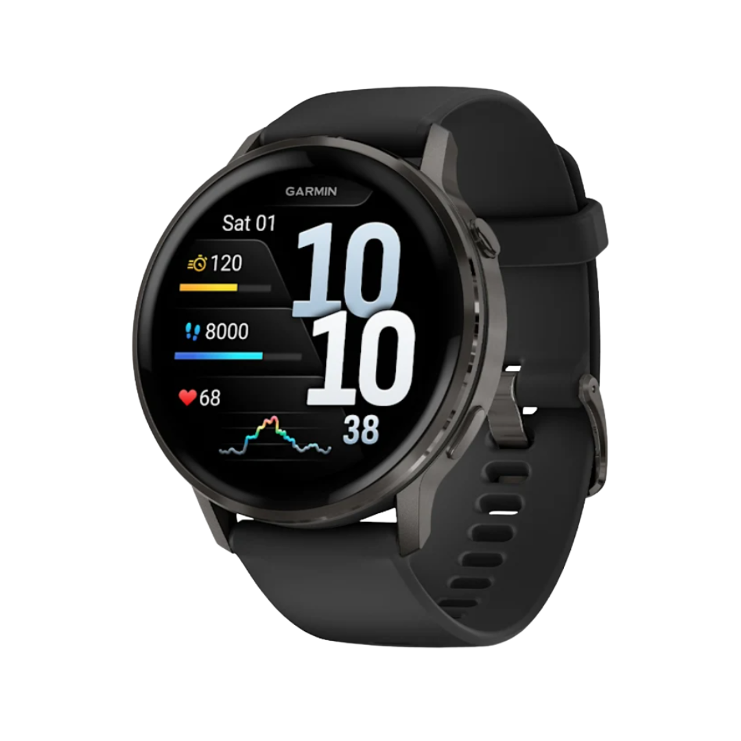 Garmin Venu 4 45mm Slate Black with Black Silicone Band