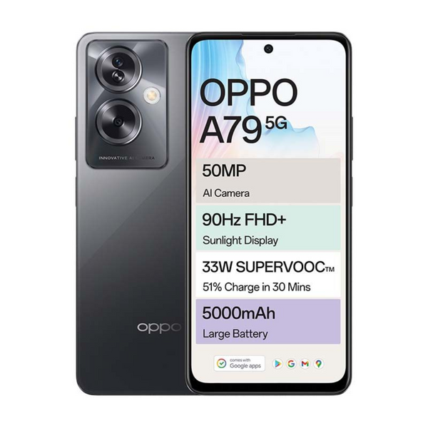 OPPO A79 5G ブラック Oppo A79 DUAL SIM 128GB ROM + 4GB RAM (GSM Only | No CDMA) Factory