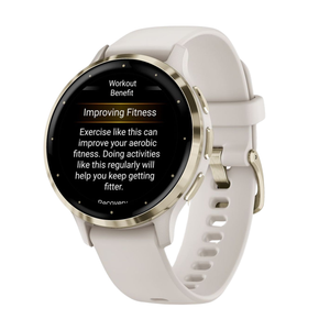 Garmin Venu 3S -Gold Stainless Steel with Ivory Frame & Silicone Band
