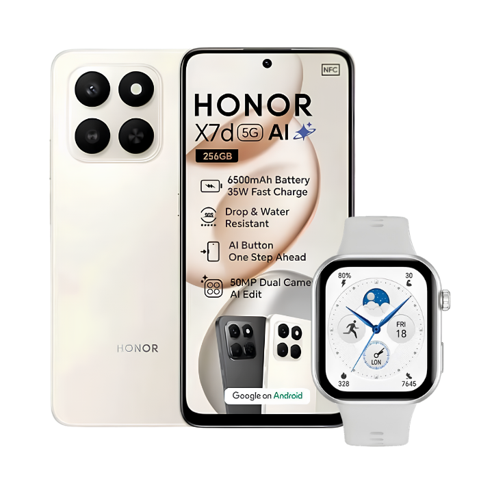 Honor X7d 5G 256gb Dessert Gold + Honor Watch Choice 2i White