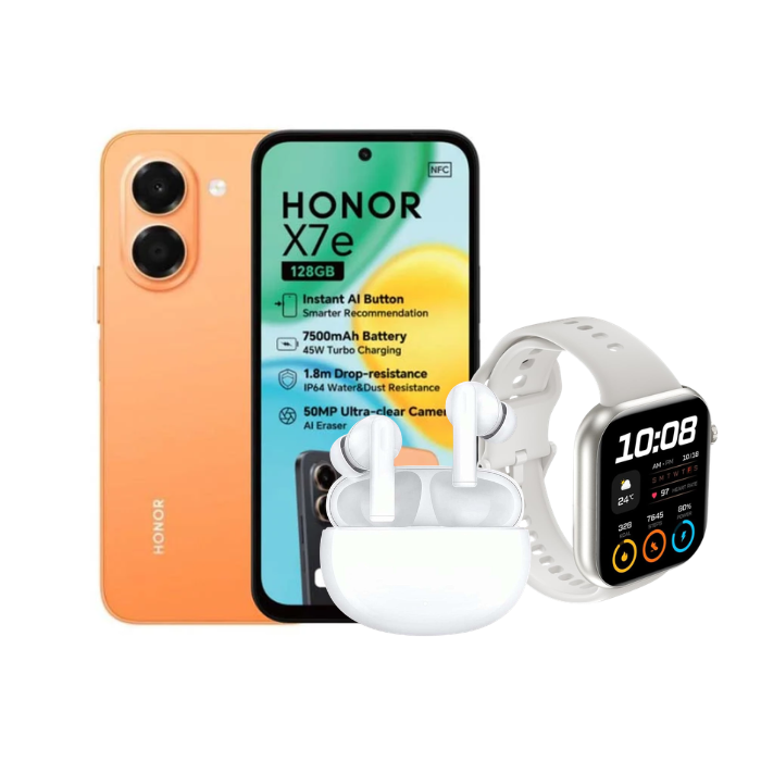 Honor X7e 128GB Sunrise Orange + Watch + Earpods