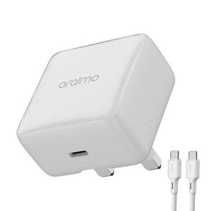Oraimo Powercube 20 Chic 20w Gan Wall Charger + Type C-c Cable White