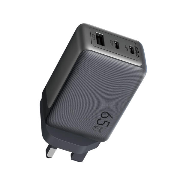 Oraimo Hypergan 65 Trio 65w Charging Adapter + Type C - C Cable Black