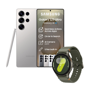 Samsung Galaxy S25 Ultra 5G 256GB DS - Titanium Grey + Galaxy Watch7 40mm Green