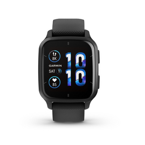 Garmin Venu Sq 2 - Music Edition Slate Bezel with Black Case and Silicone Band
