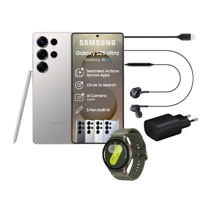 Samsung Galaxy S25 Ultra 5G 256GB DS + Galaxy Watch7 40mm Green + Earphones + Power adapter